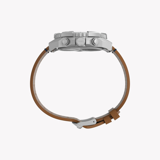 Timex Men's Eco-Friendly Tan Leather Watch, Silver Case | TW2U20200